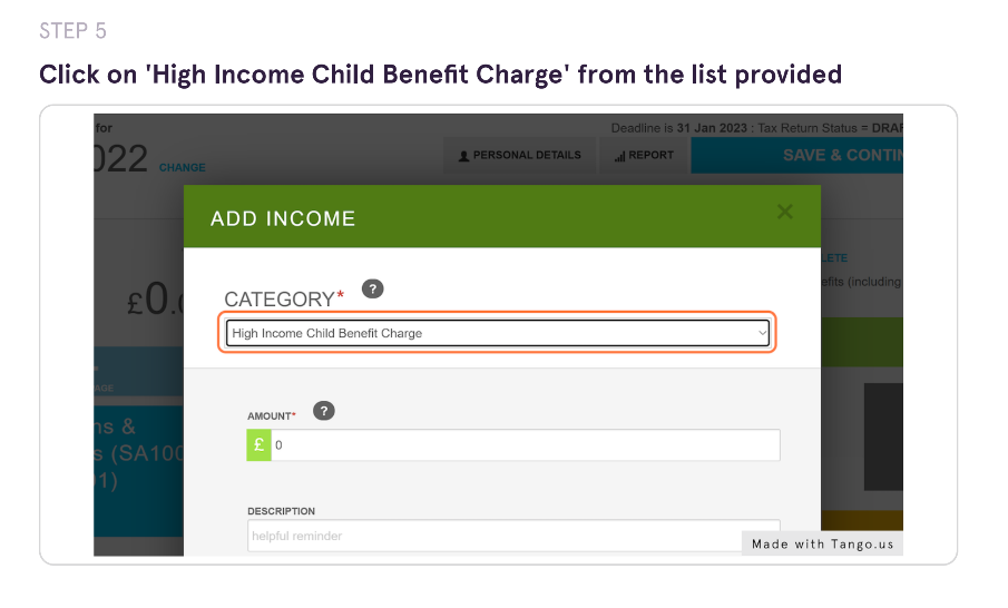 SA100 How do I record my Child Benefit Charge?
