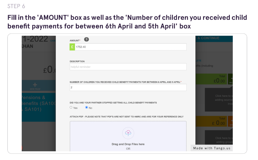 SA100 How do I record my Child Benefit Charge?