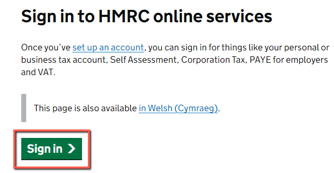 login hmrc gateway